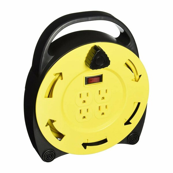 Prime Wire & Cable 25' 16/3 Sjt Yellow Cord Caddy W/4-Outlets PW-CR220625